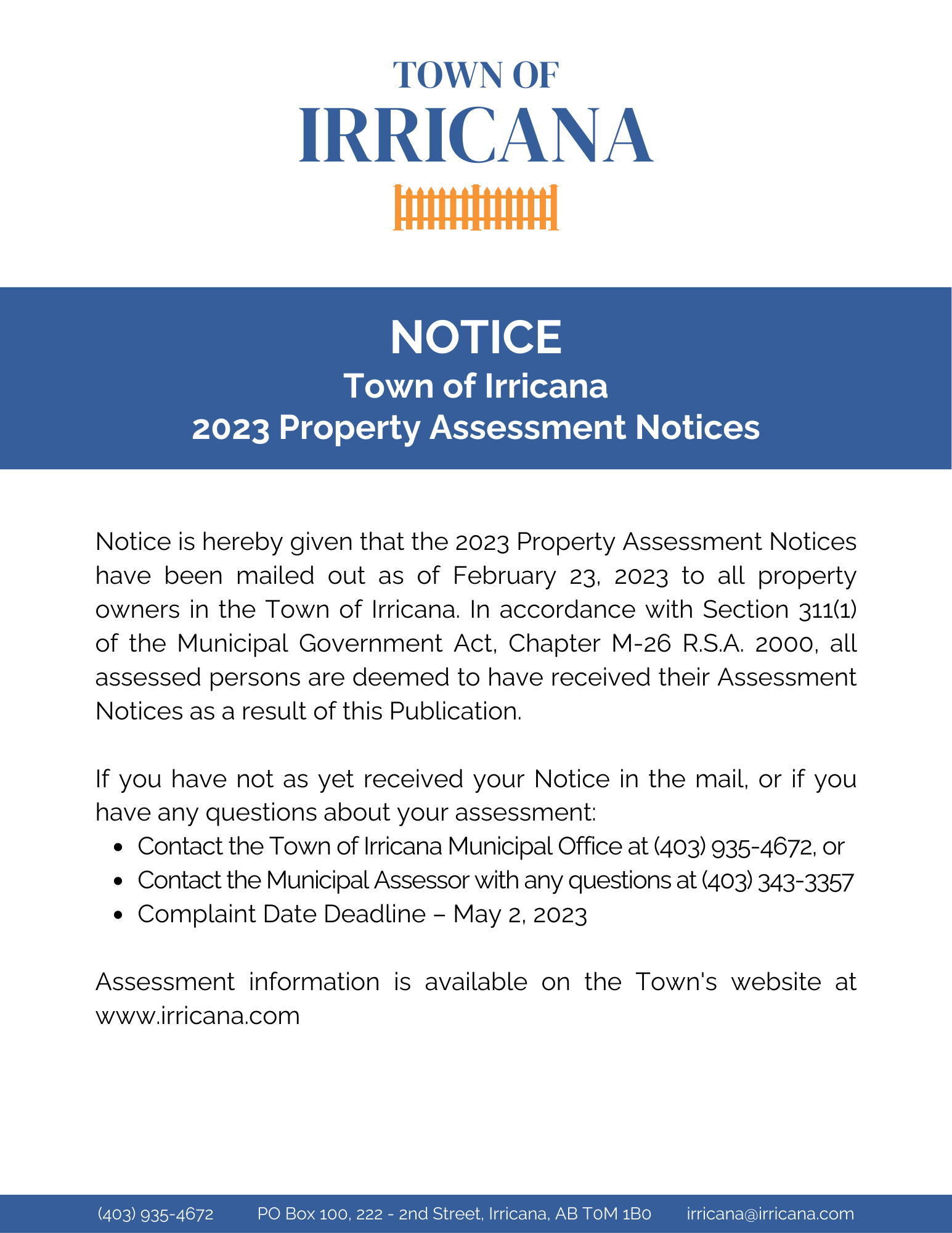 Home Town of Irricana