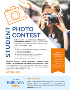 Town of Irricana Student Photo Contest 2023 open to all students ages 11-17. Contest ends May 15, 2023