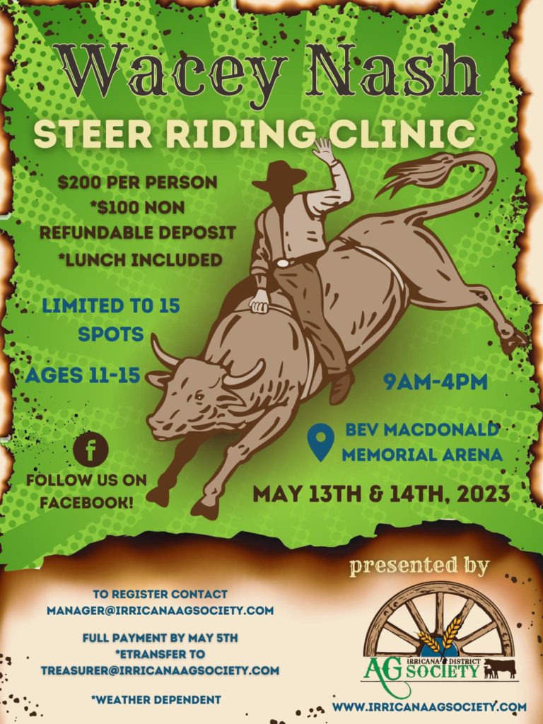 AG Society Irricana Steer Riding Clinic May 13-14, 2023