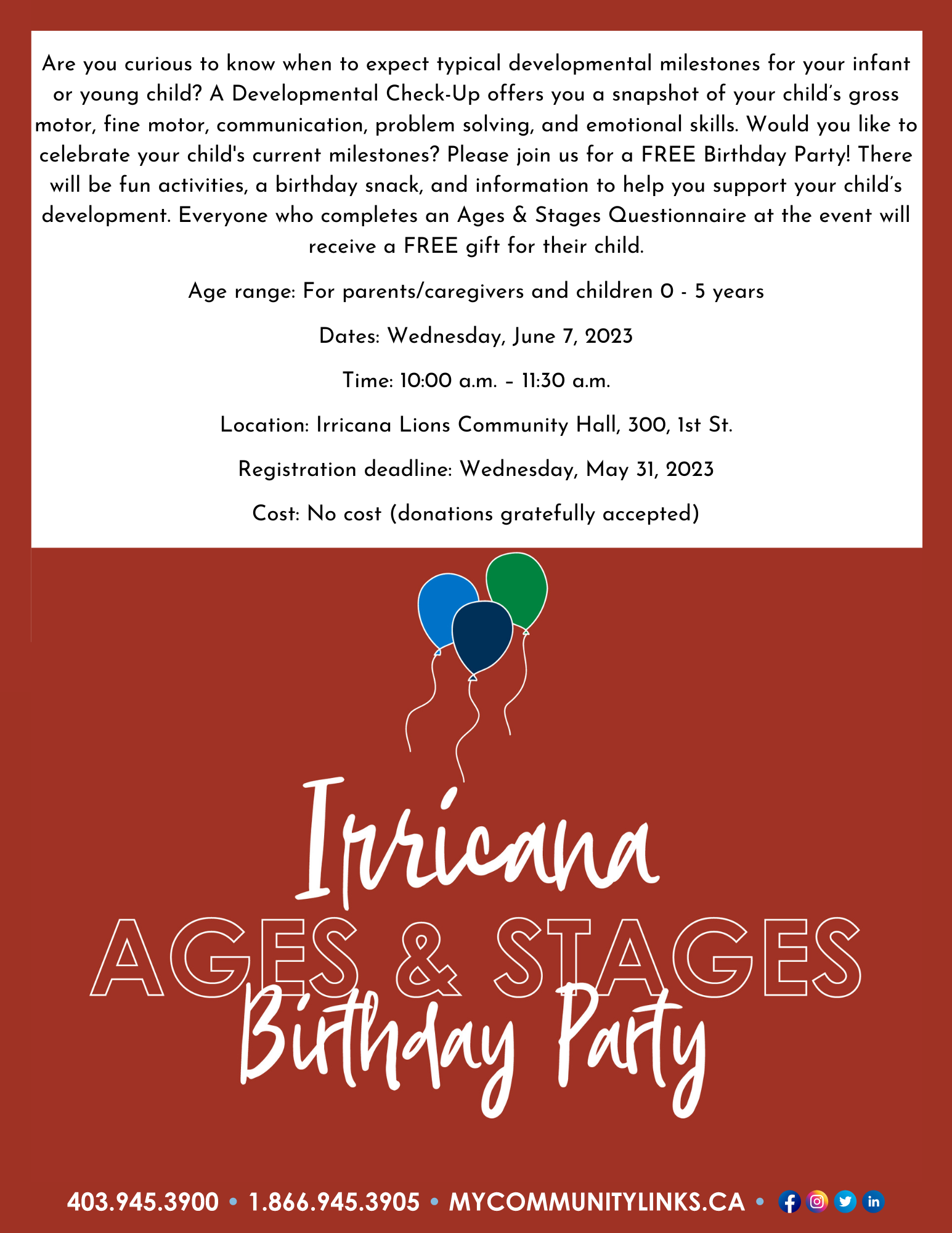 Irricana Ages & Stages Birthday Party June 7, 2023