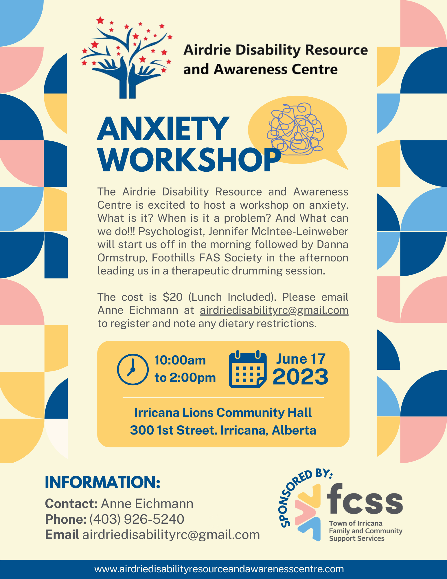Irricana Anxiety Workshop June 17, 2023