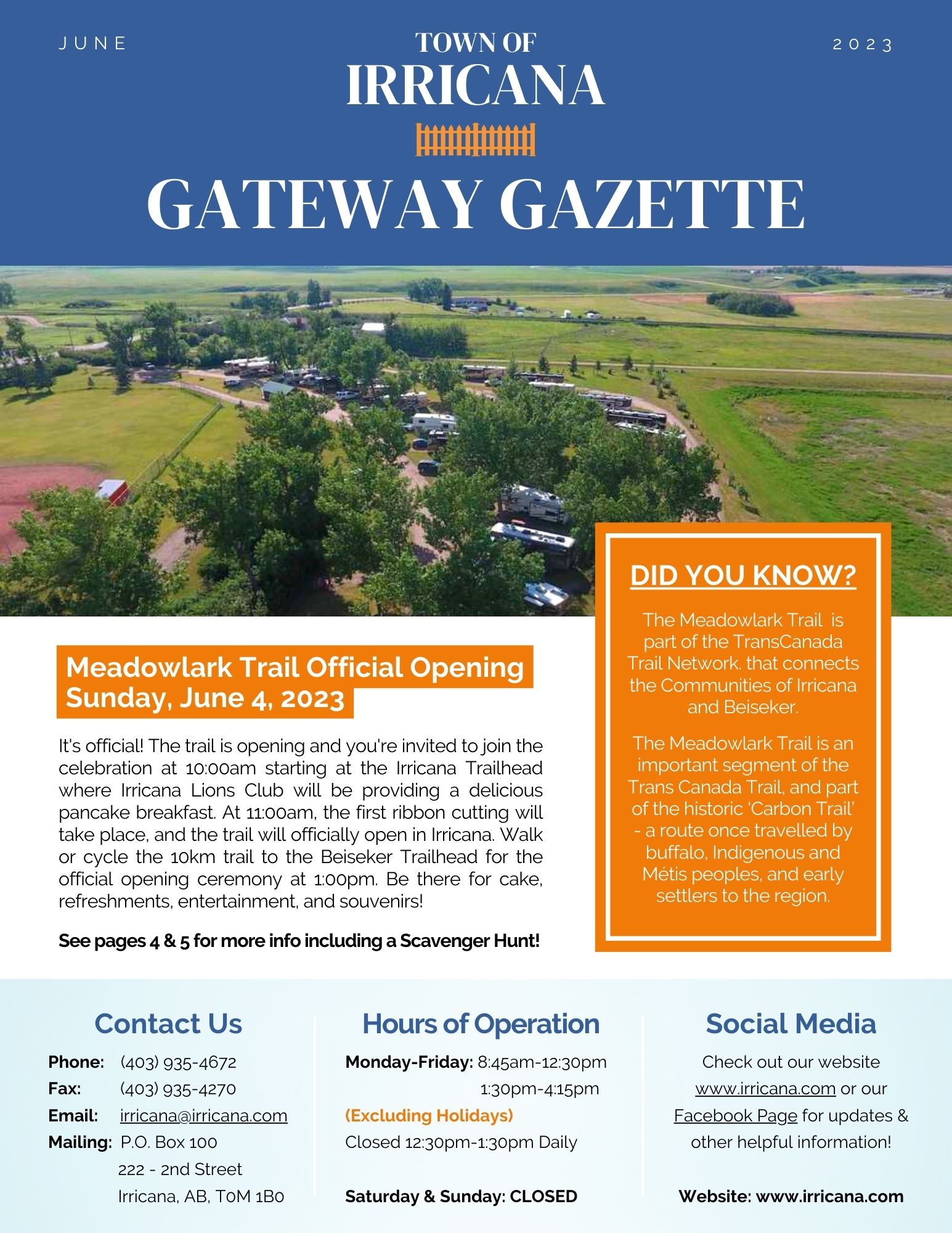 Irricana Gateway Gazette Newsletter for June, 2023