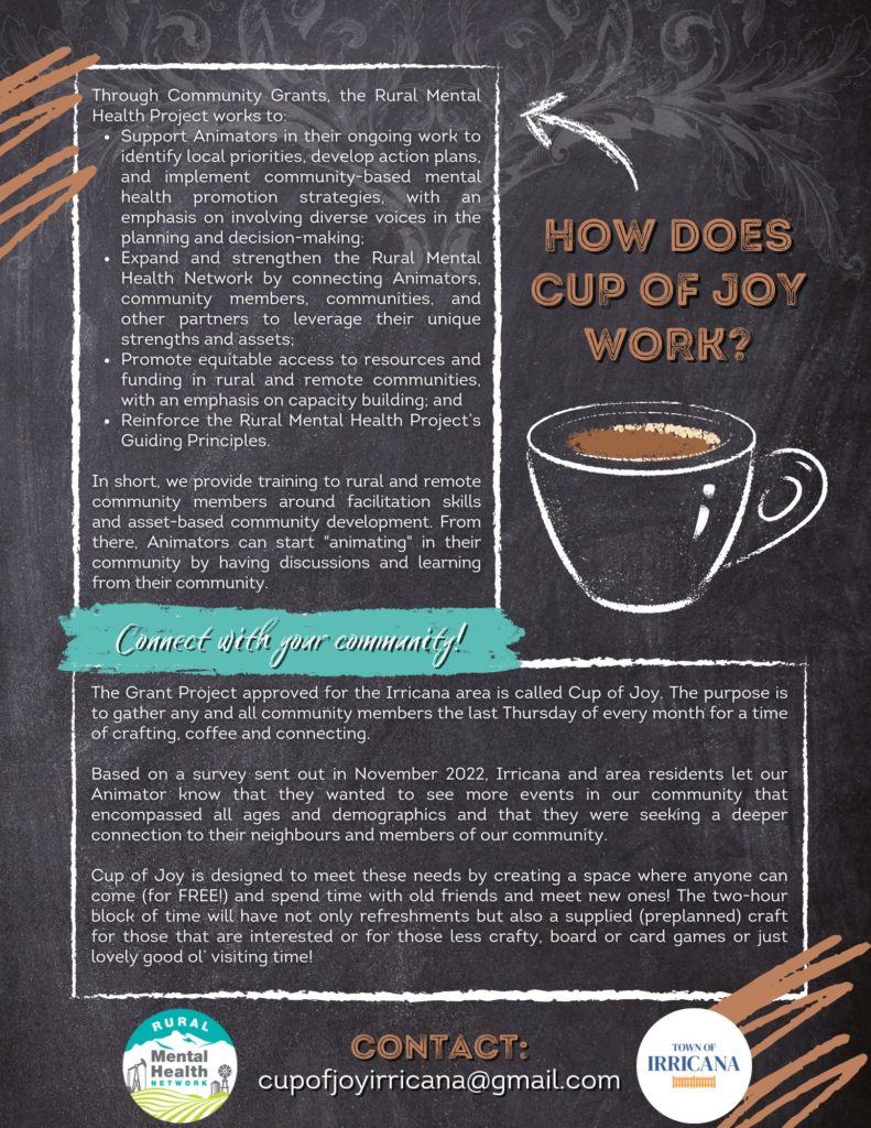 Irricana Cup of Joy Rural Mental Health Program Page 2