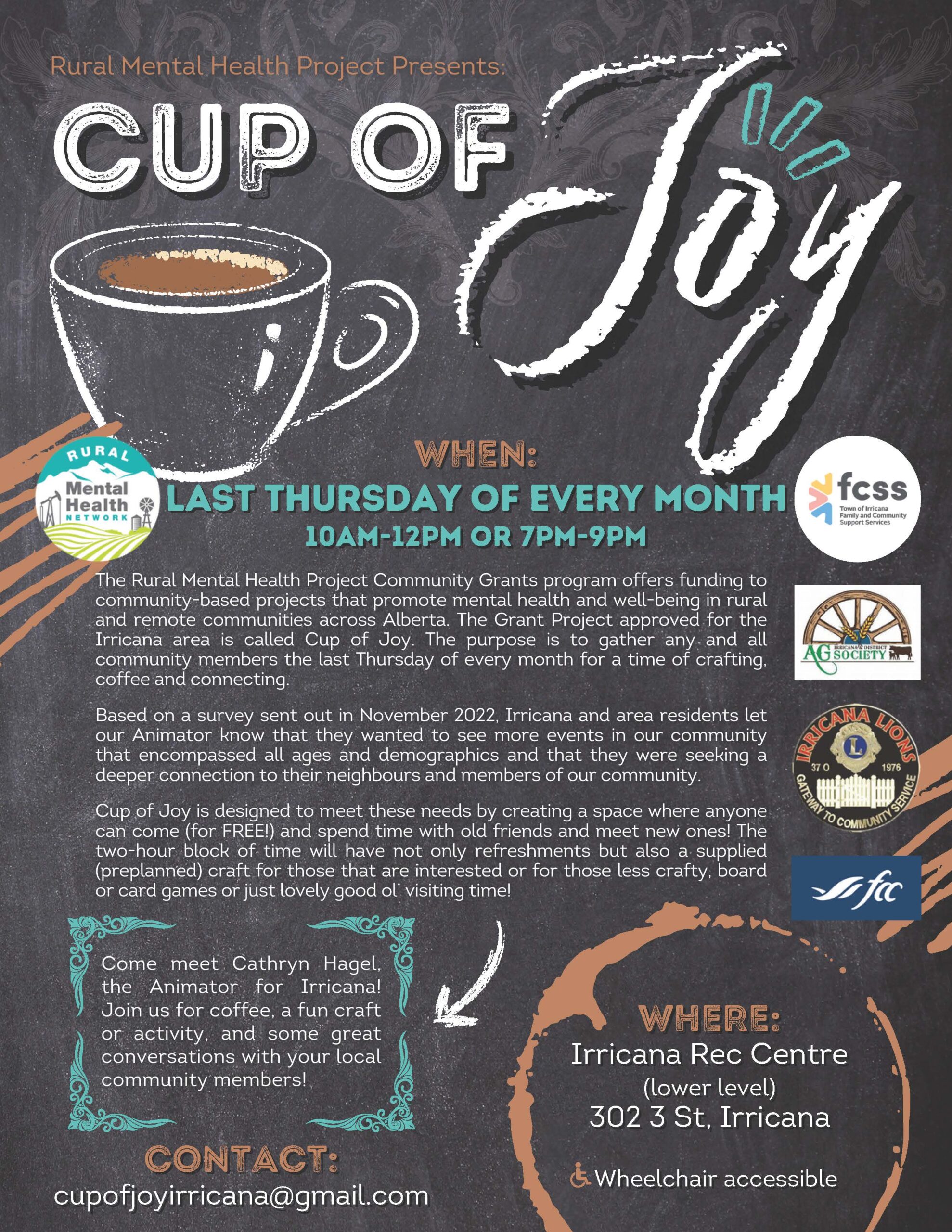 Irricana Cup of Joy Rural Mental Health Program