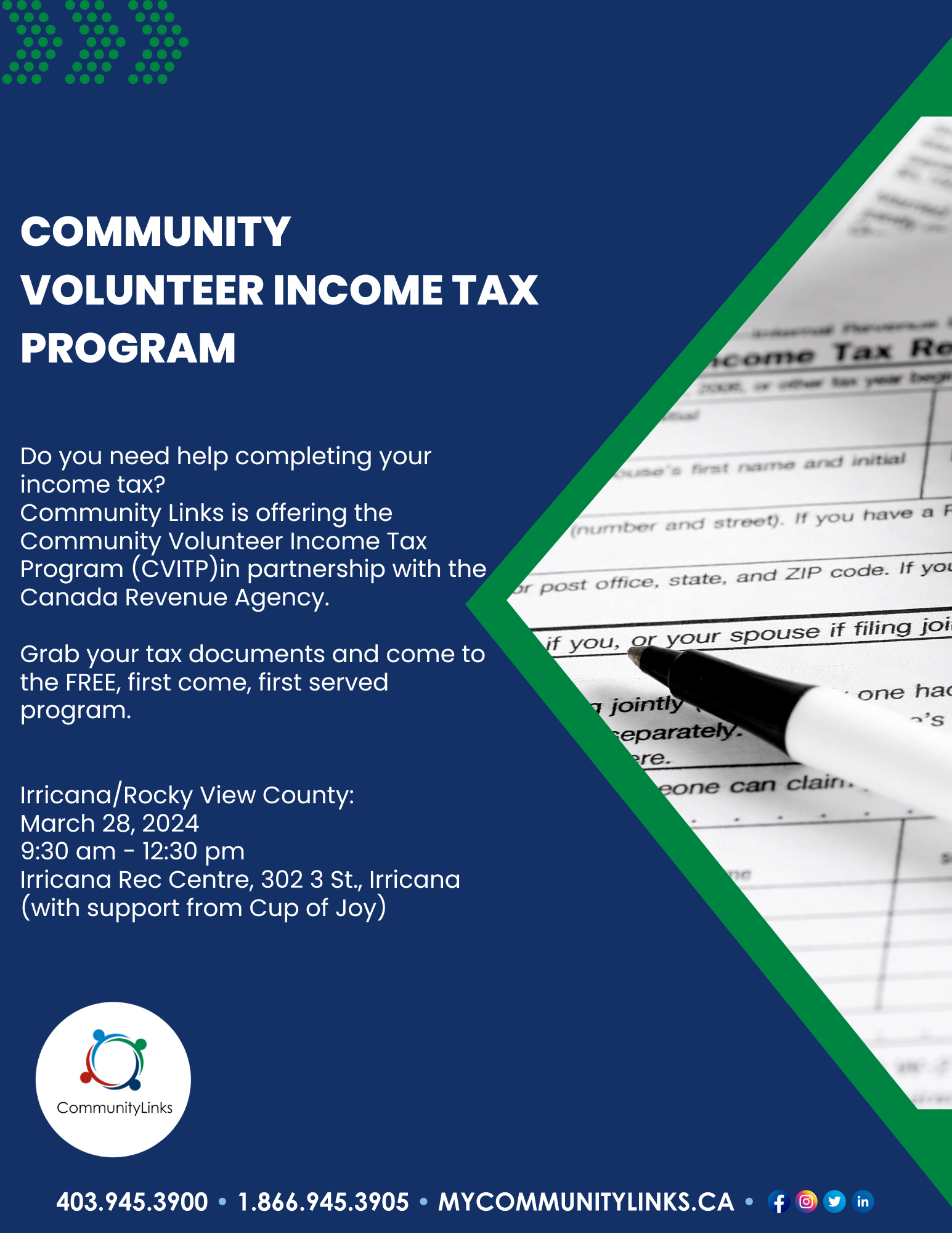 Community Links Income Tax Program Irricana 2024