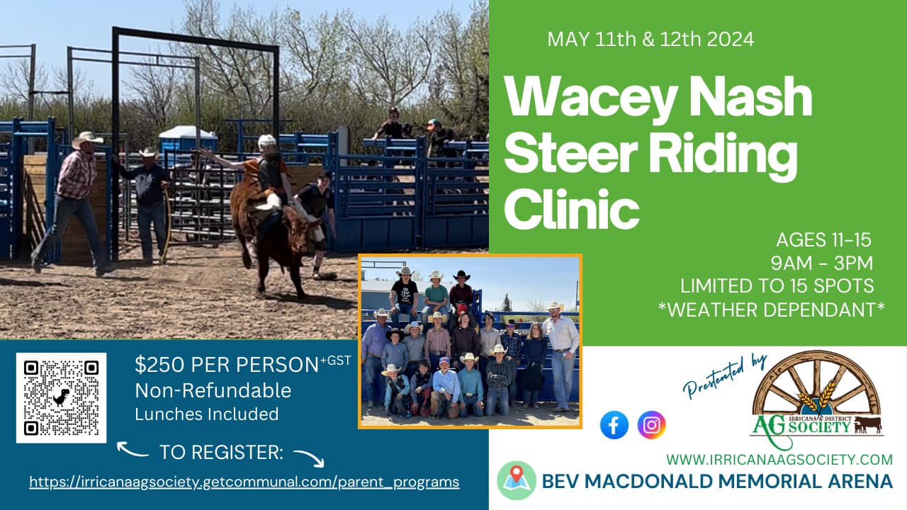 Irricana Ag Society Steer Riding Clinic May 11-12, 2024