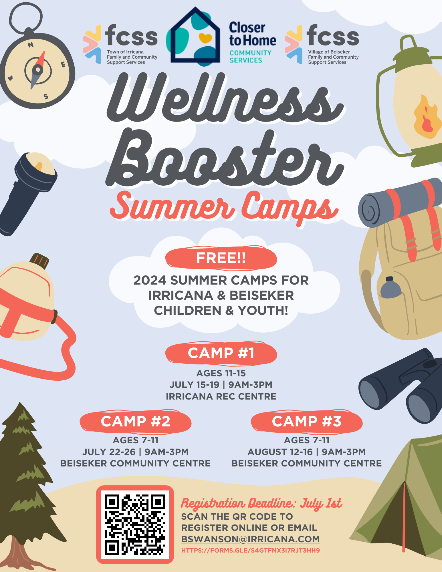 Irricana & Beiseker Wellness Booster Summer Camps hosted by Closer to Home Community Services 2024
