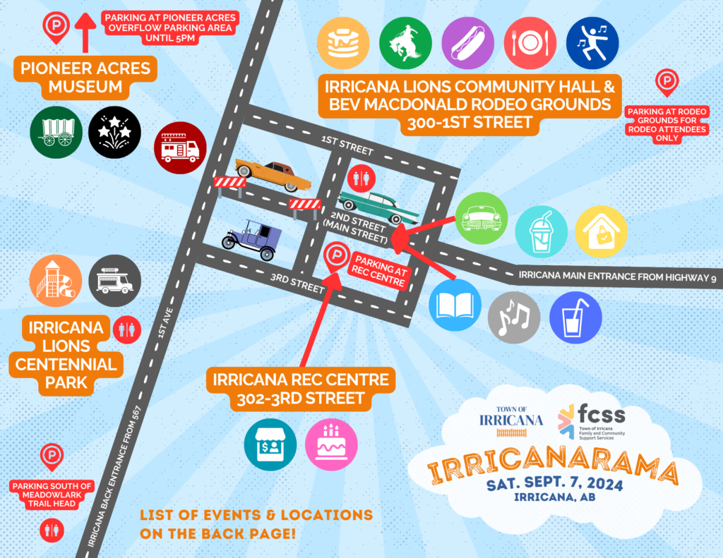 Town of Irricana Irricanarama Event Map 2024