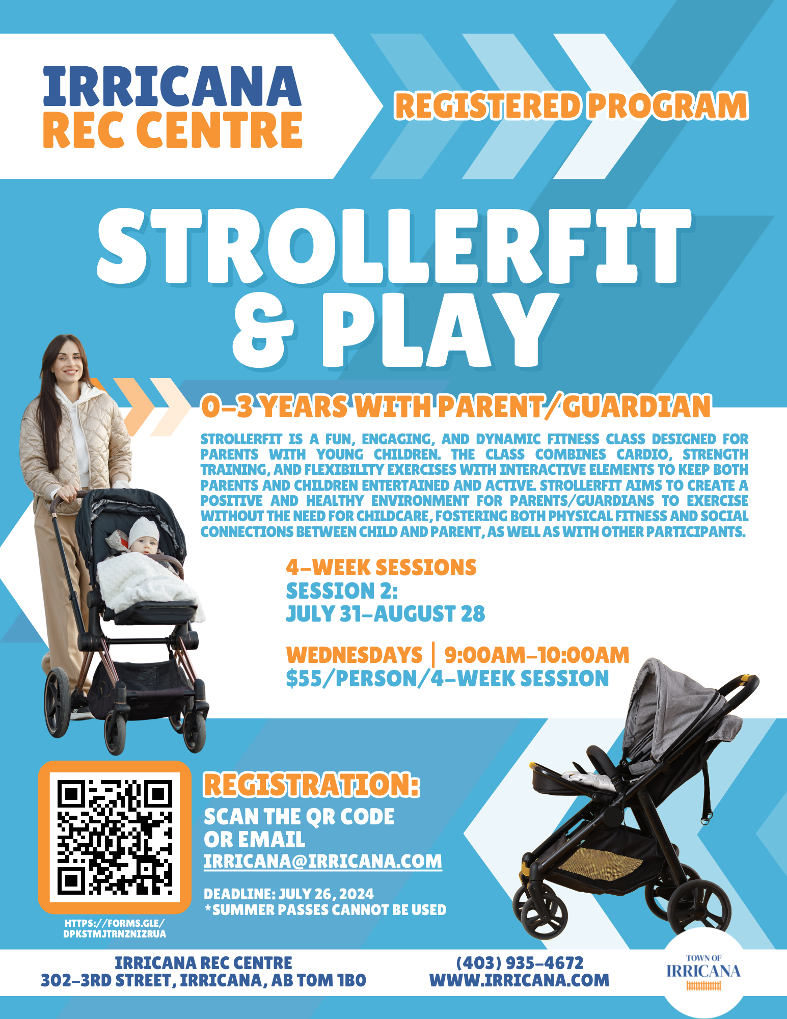 StrollerFit Fitness at the Irricana Rec Centre in August, 2024