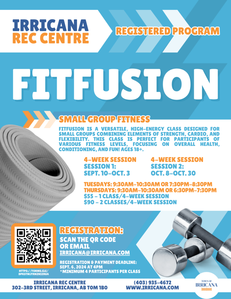 FitFusion Small Group Fitness at the Irricana Rec Centre in September, 2024