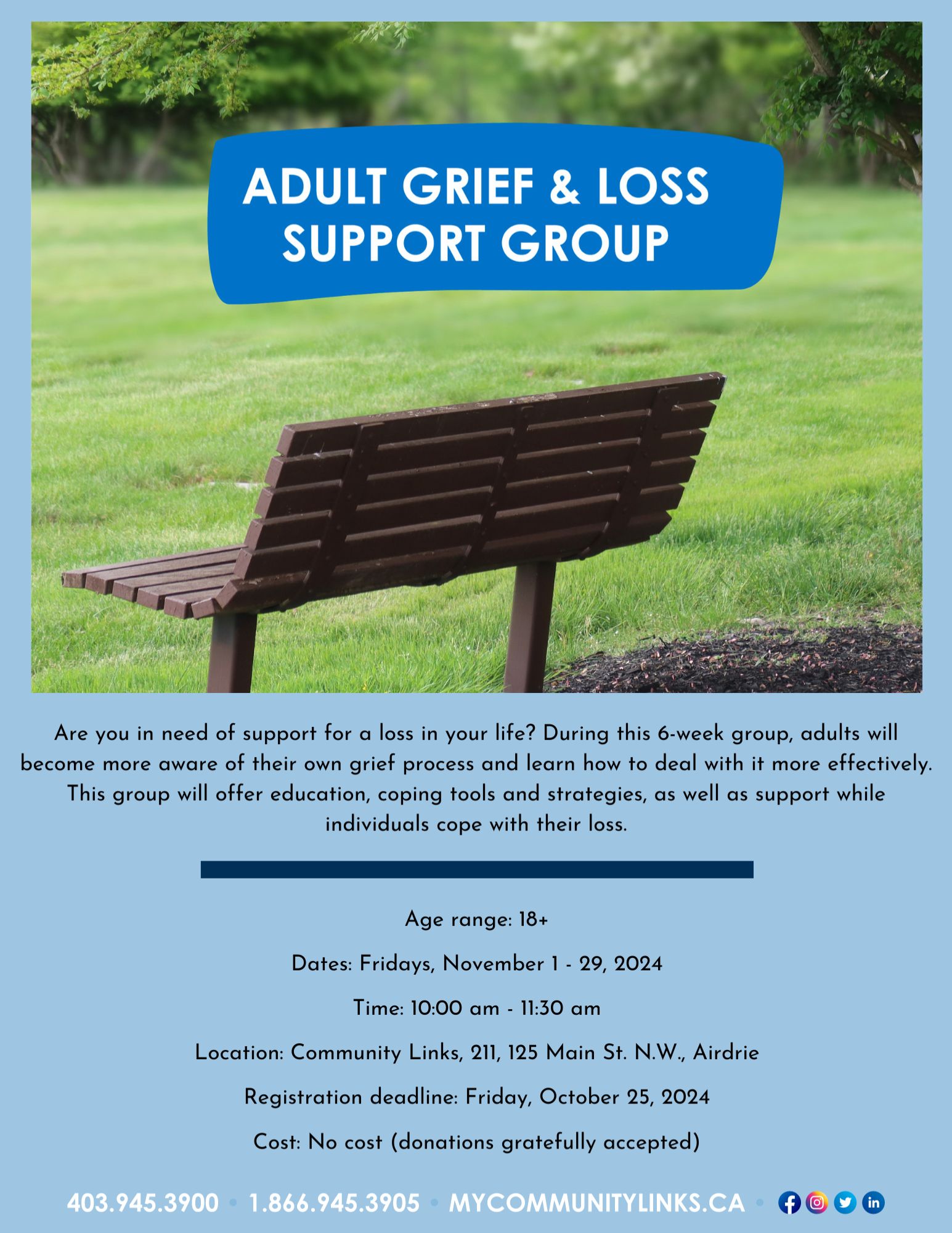 Community Links Adult Grief Loss Support Group Nov 2024