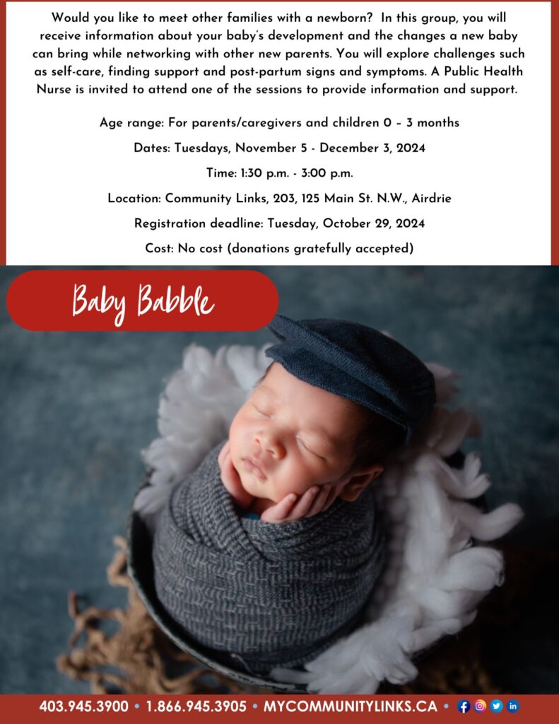 Community Links Airdrie Baby Babble Nov-Dec 2024