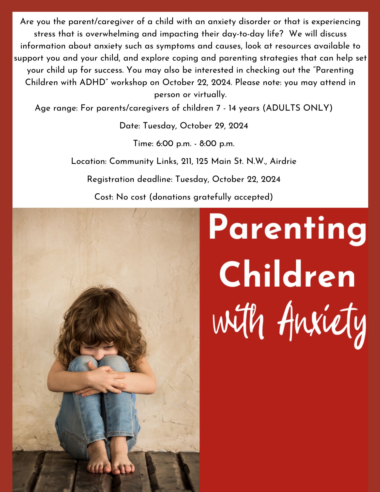 Community Links Parenting Children with Anxiety October 2024