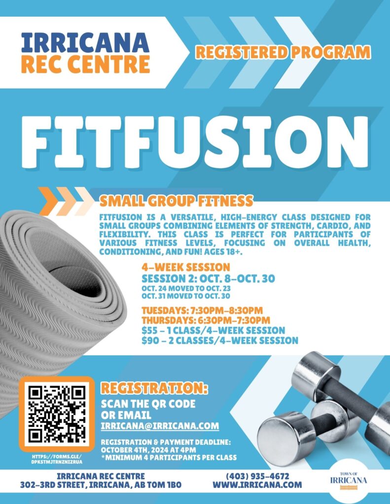 FitFusion Small Group Fitness at the Irricana Rec Centre in October, 2024