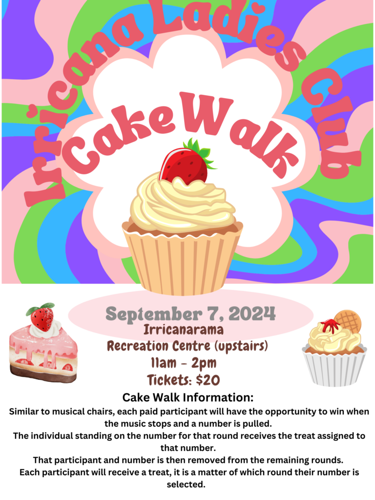 Irricana Ladies Club Cake Walk Irricanarama September 7, 2024