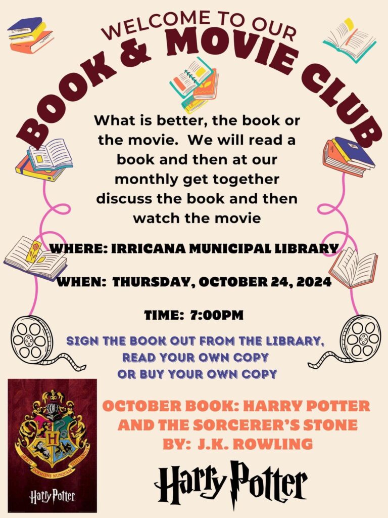 Irricana Library Book and Movie Club October 2024