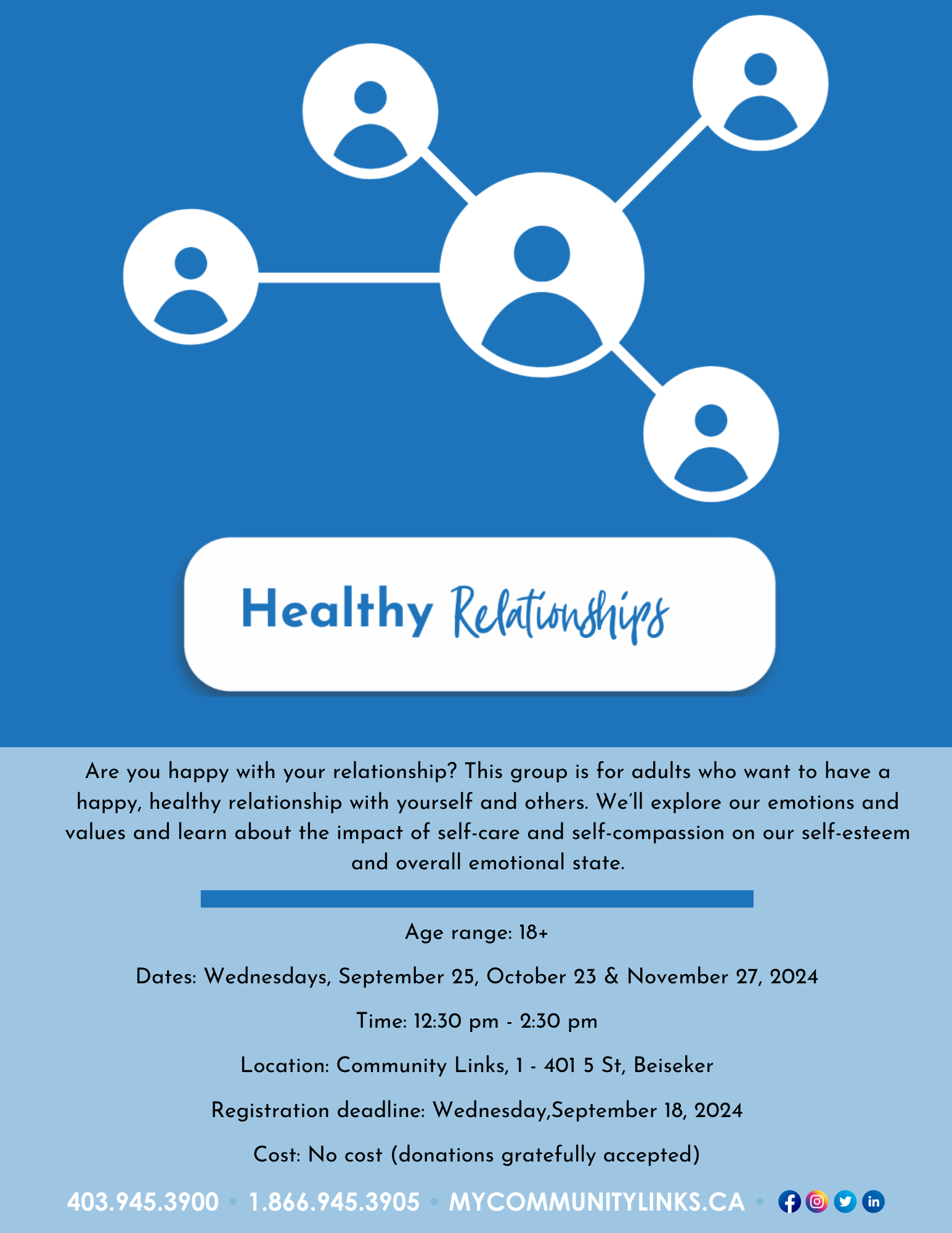 Community Links Healthy Relationship Beiseker October 2024