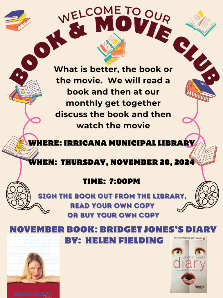 Irricana Library Book and Movie Club November 2024