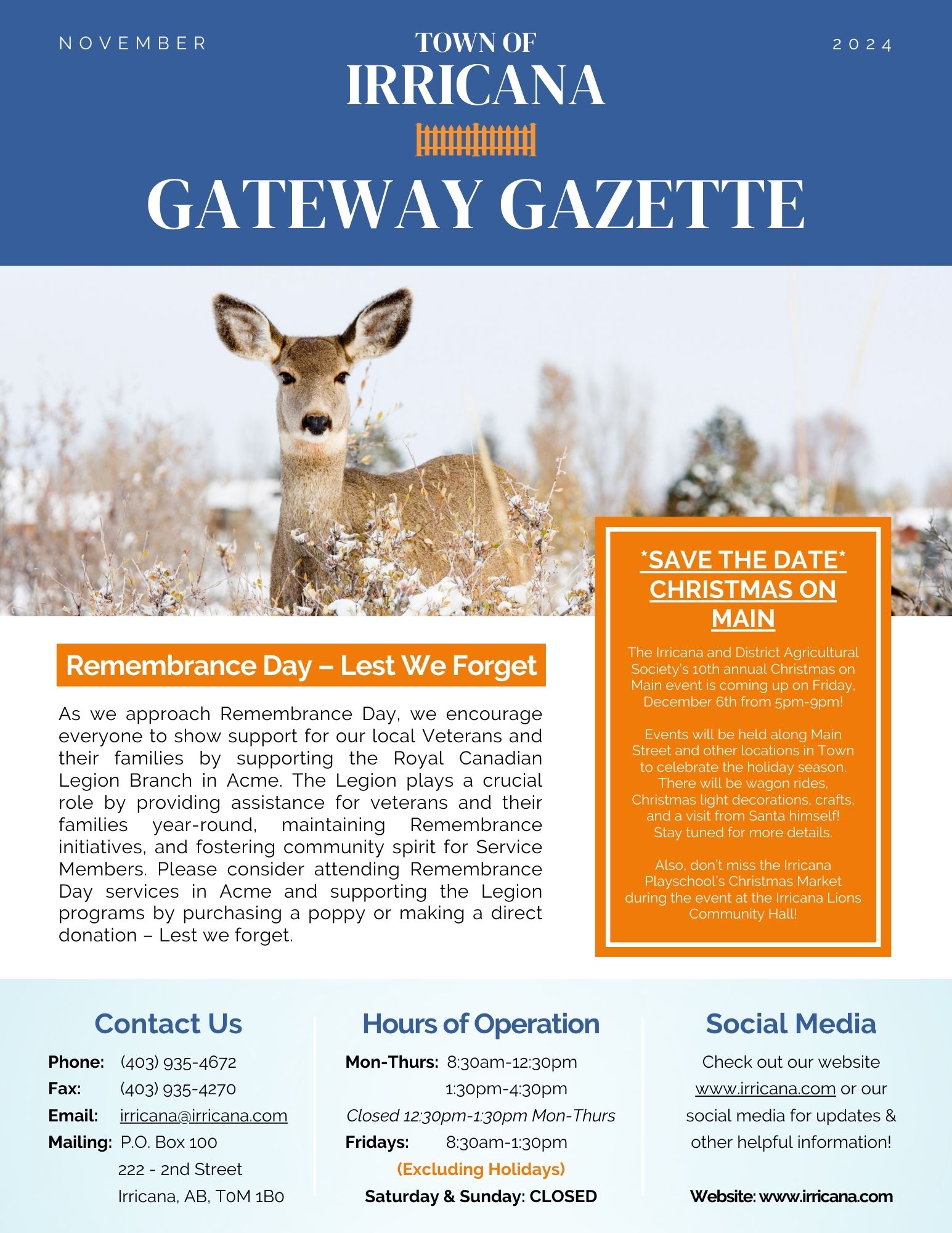 Irricana Gateway Gazette November 2024