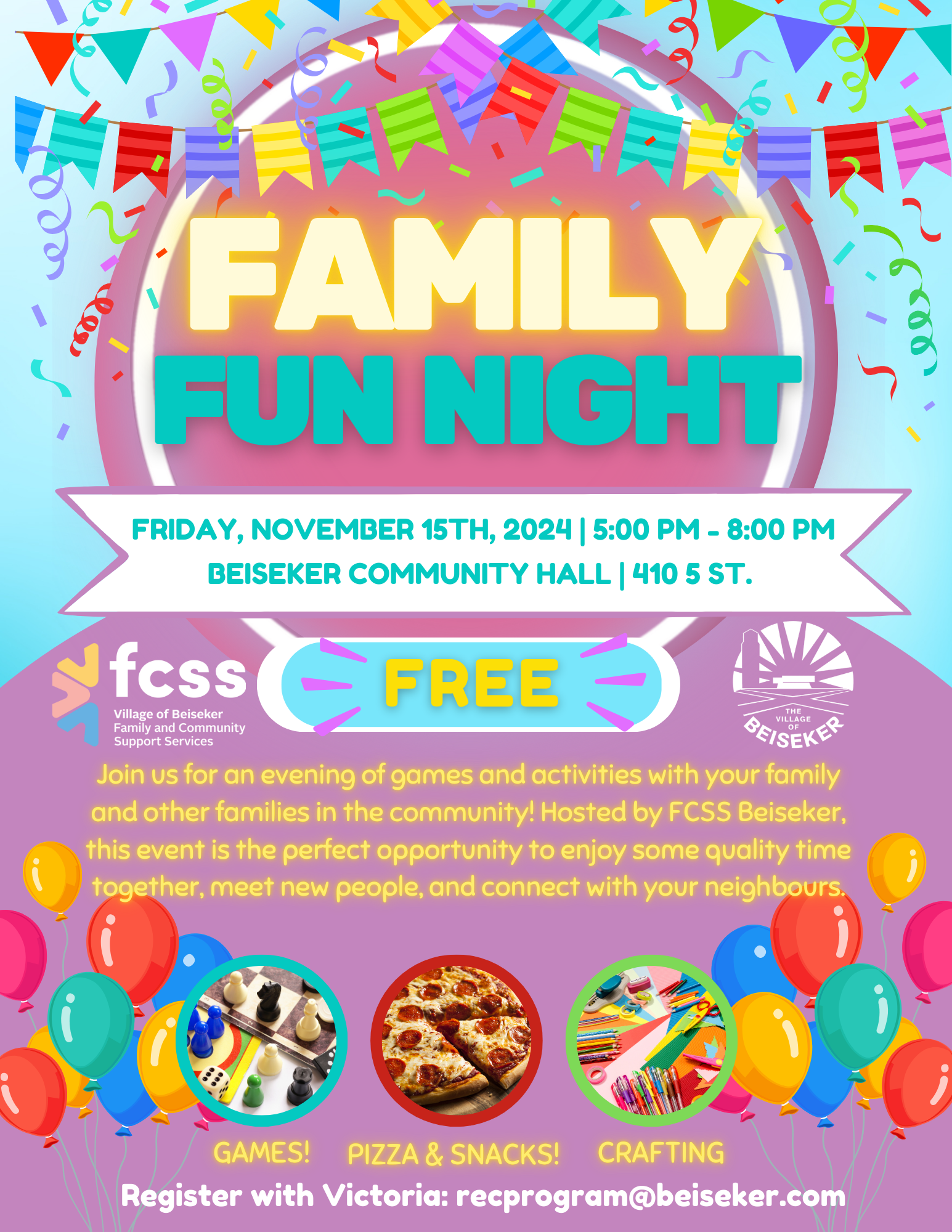 Beiseker Family Fun Night November 15 2024