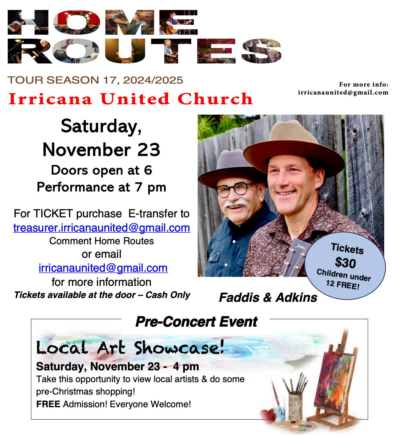 Irricana United Church Home Routes Tour November 23, 2024