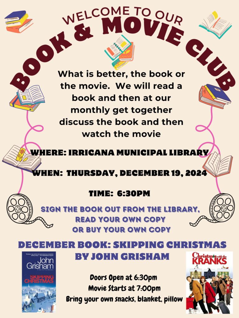 Book and Movie Club at the Irricana Library December 19, 2024