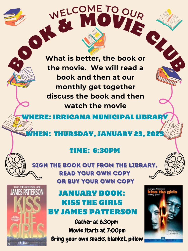 Book and Movie Club at the Irricana Library January 23, 2025