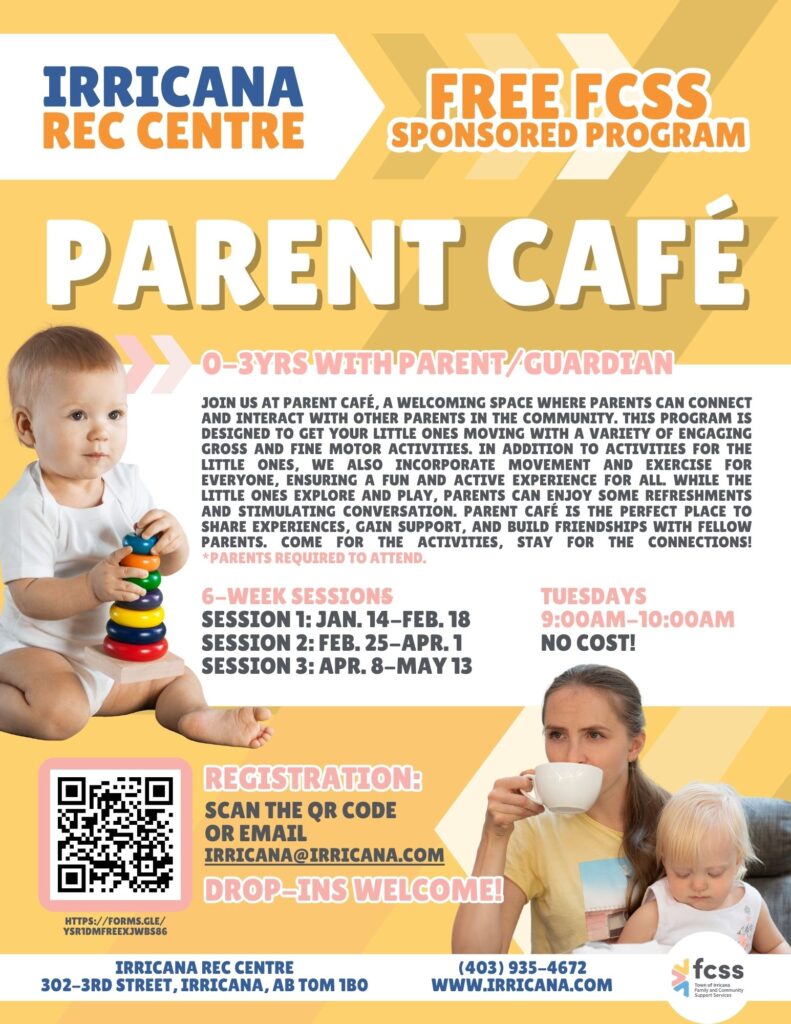 Irricana Rec Centre Parent Cafe FCSS Program January 2025