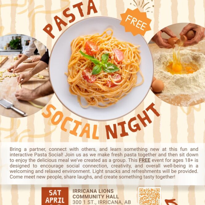 Irricana FCSS Pasta Social April 18 2026