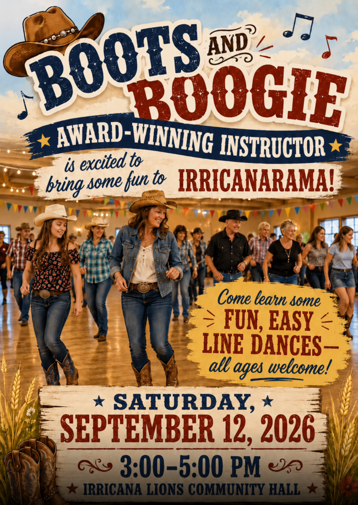 Irricanarama Line Dancing Poster 2026