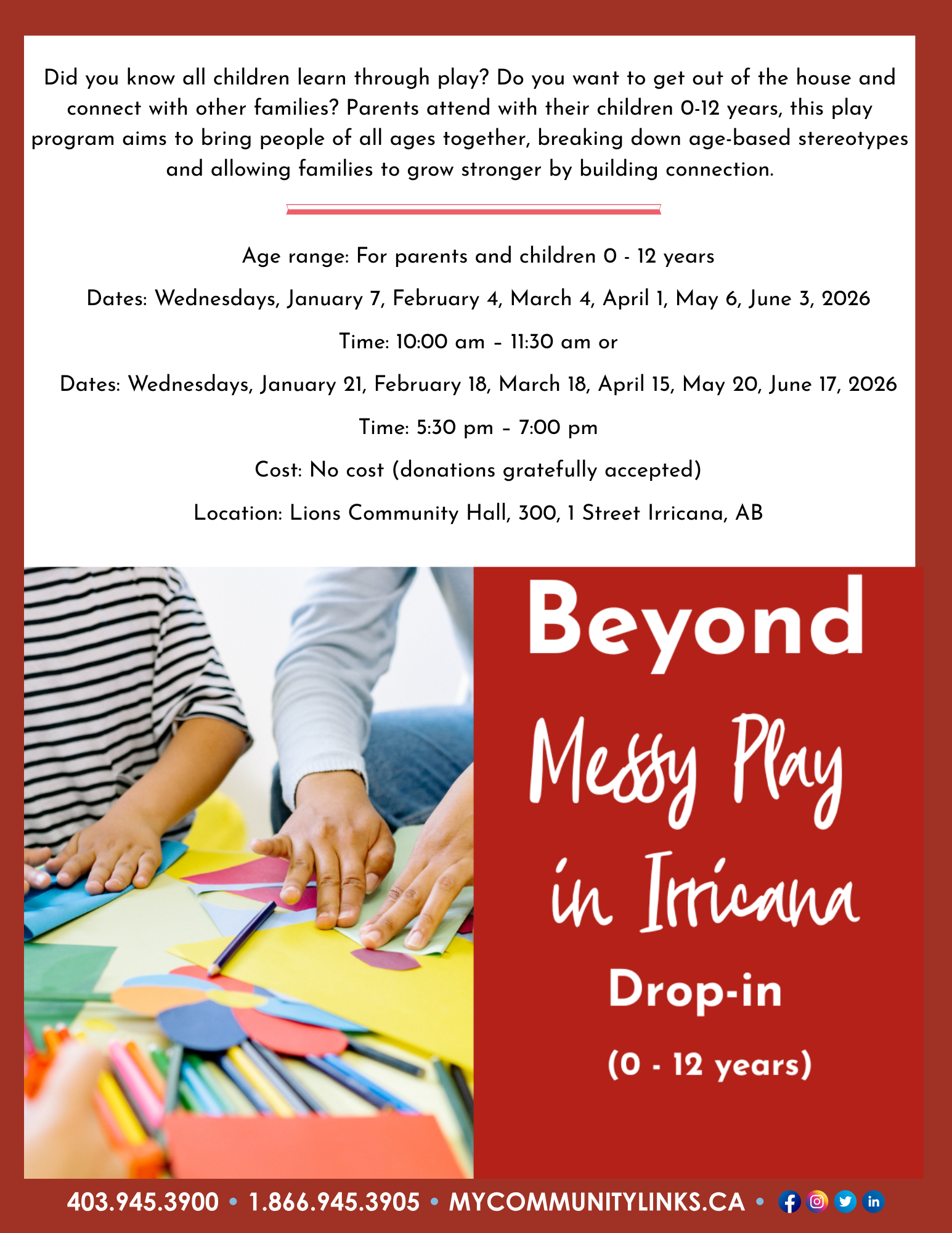 Community Links Beyond Messy Play Irricana 2026