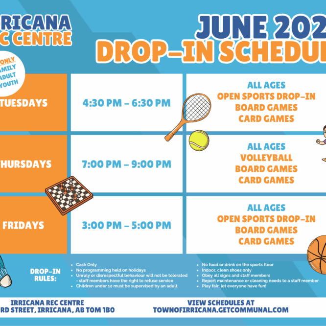 Irricana Rec Centre Drop-in June 2026