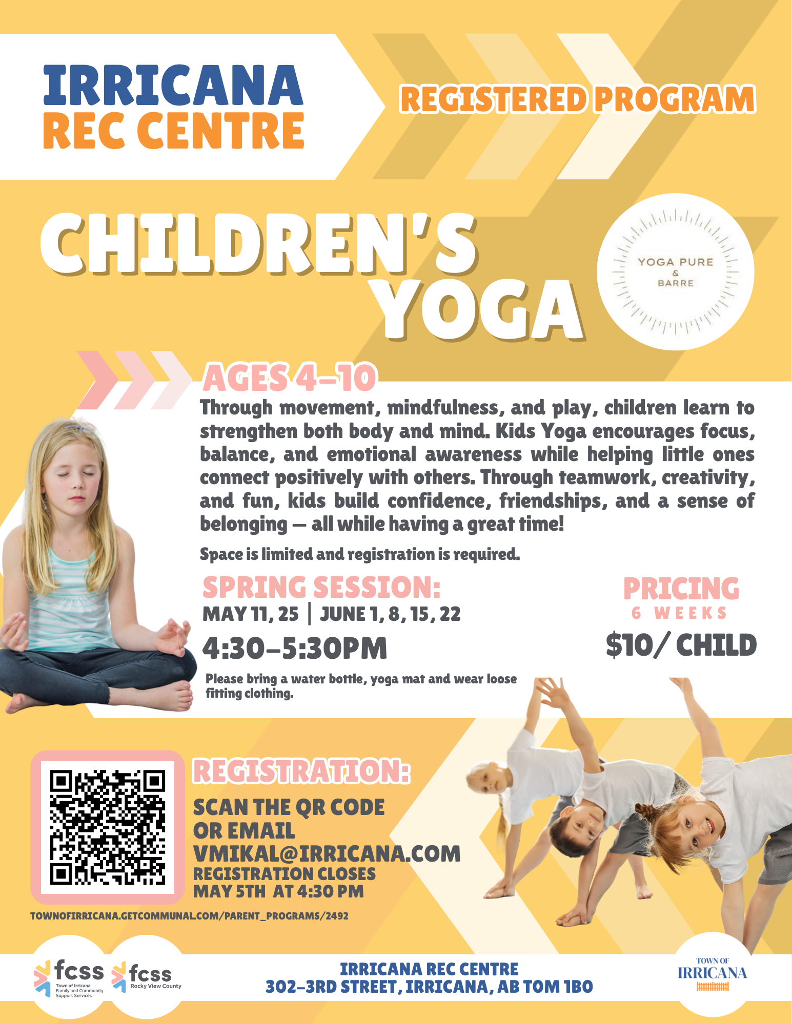 Irricana Rec Centre Children's Yoga May 2026