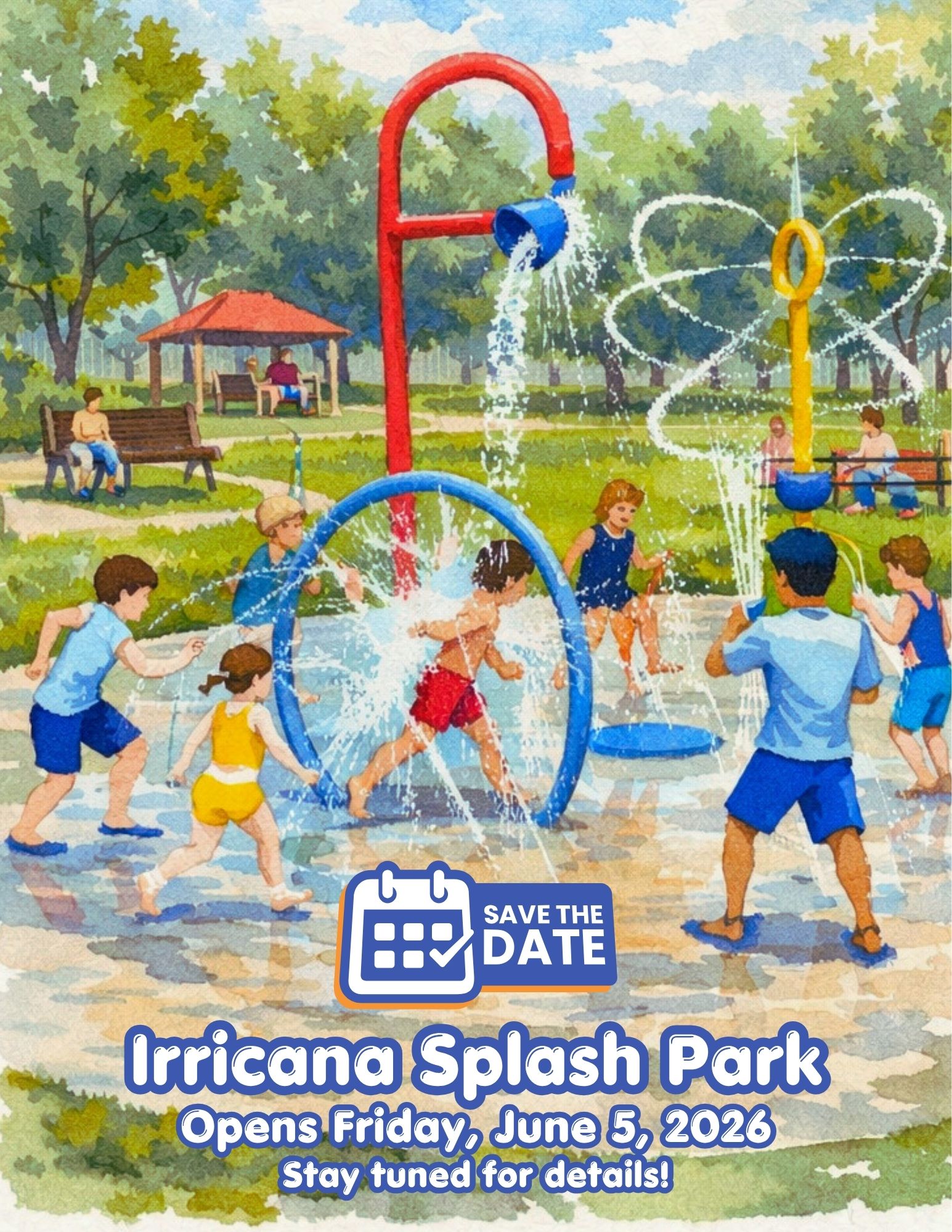 Irricana Splash Park Save the Date 2026 Poster Irricana Splash Park Save the Date 2026 Poster