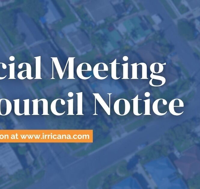 Town of Irricana Special Meeting of Council