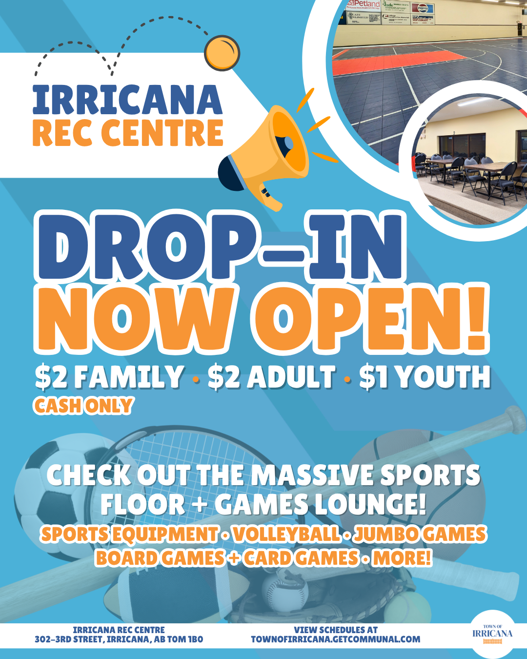 Irricana Rec Centre Drop in now open 2026