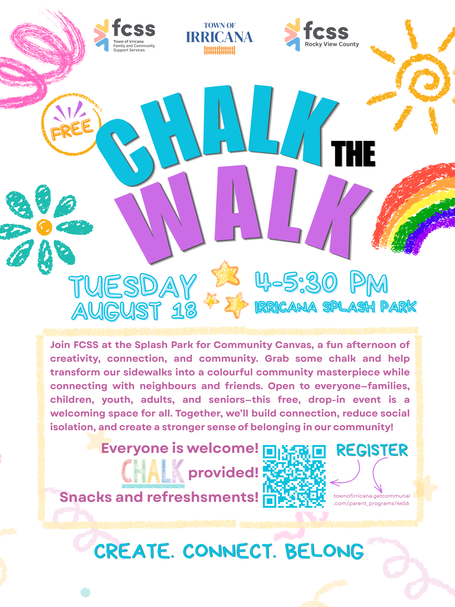 FCSS Sidewalk CHALK Social August 18 2026 Irricana FCSS Sidewalk CHALK Social August 18 2026