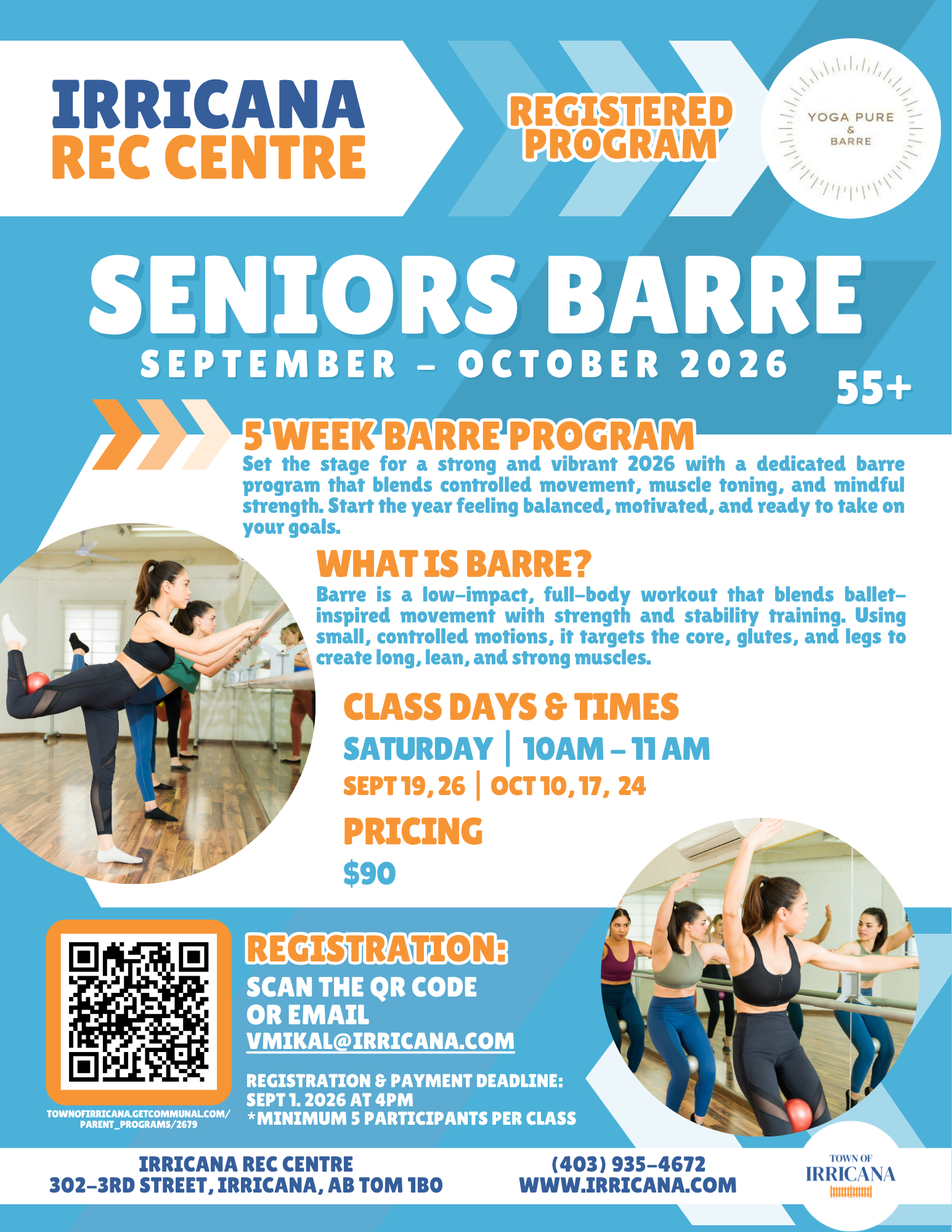 Irricana Rec Seniors Barre Sept 2026 Irricana Rec Seniors Barre Sept 2026