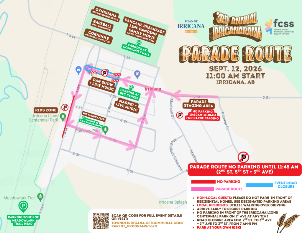 Irricanarama Parade Route
