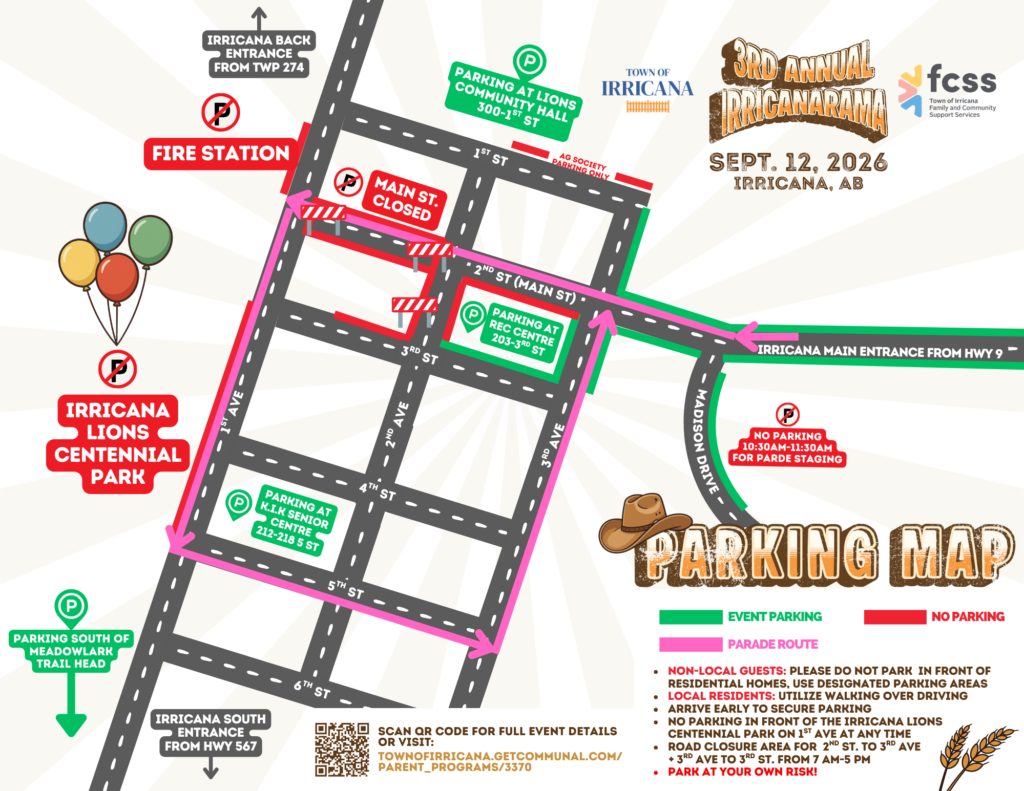 Irricanarama Parking Map 2026