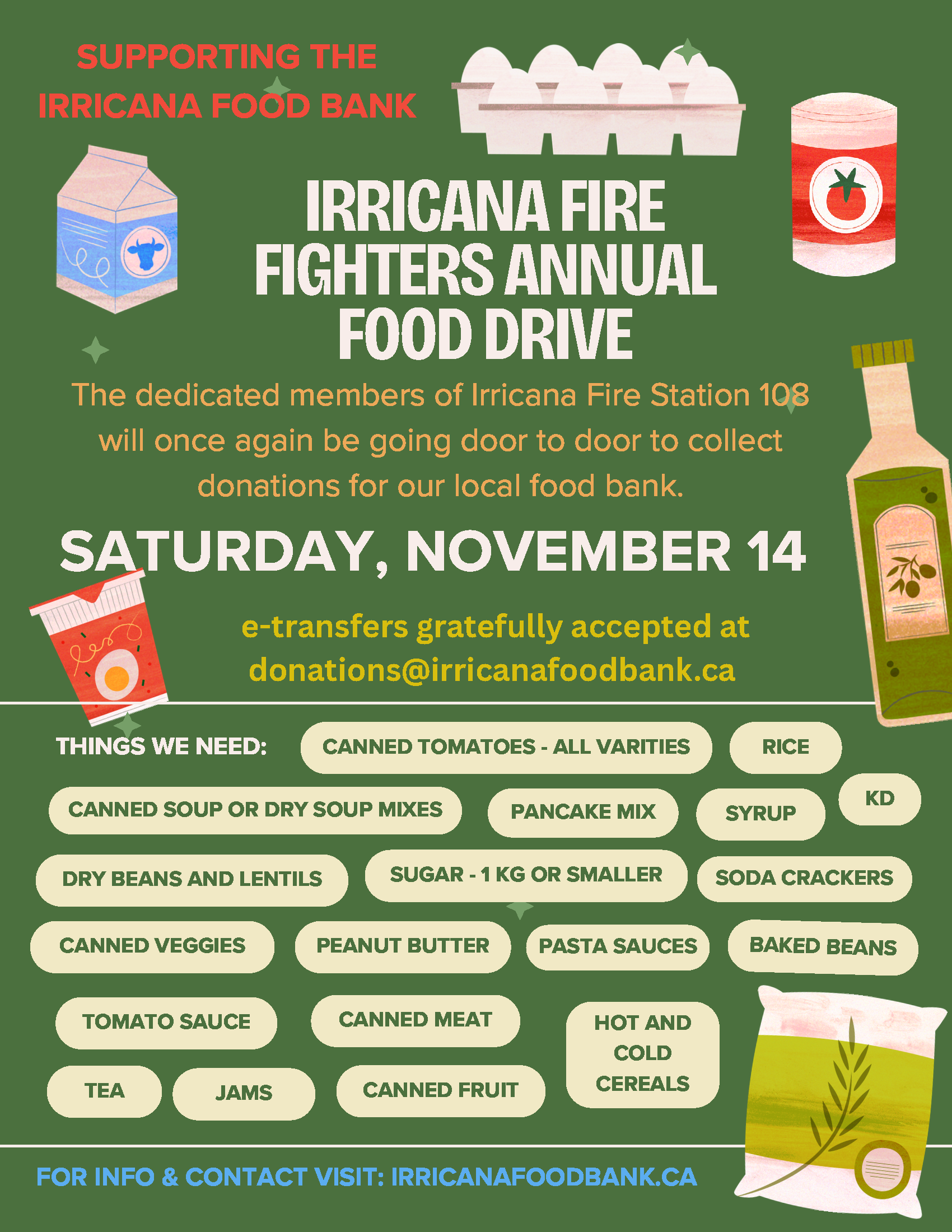 Firefighters food bank poster 2026 Irricana Firefighters food bank poster 2026
