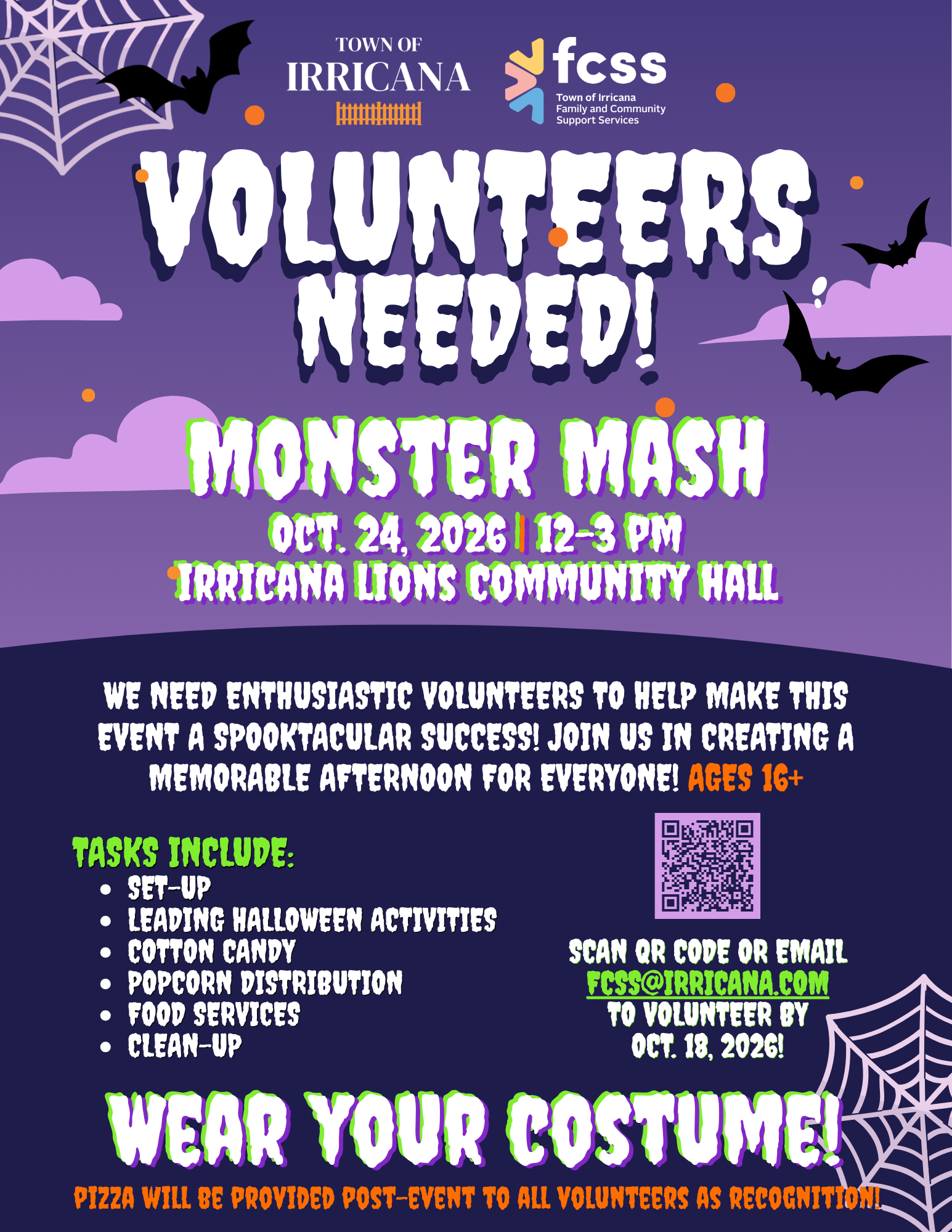 Irricana Monster Mash Volunteers 2026 Irricana Monster Mash Volunteers 2026