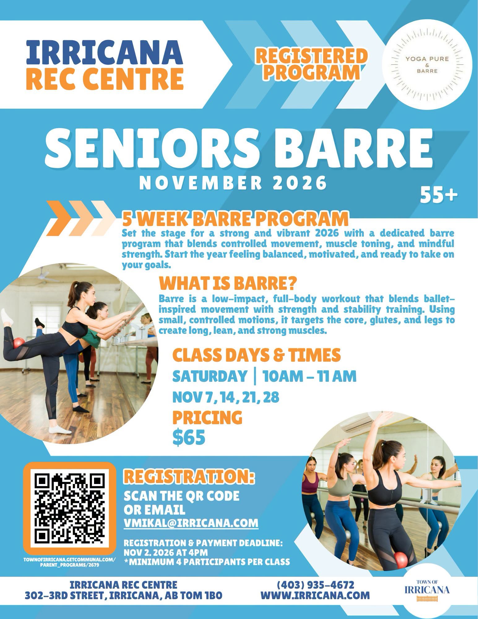 Irricana Seniors Barre November 2026